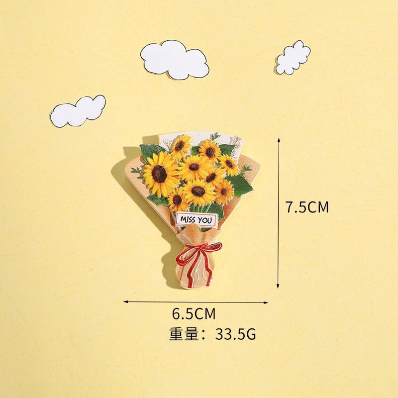 Simple Creative Home Three-Dimensional Tulip Bouquet Resin Refrigerator Magnets