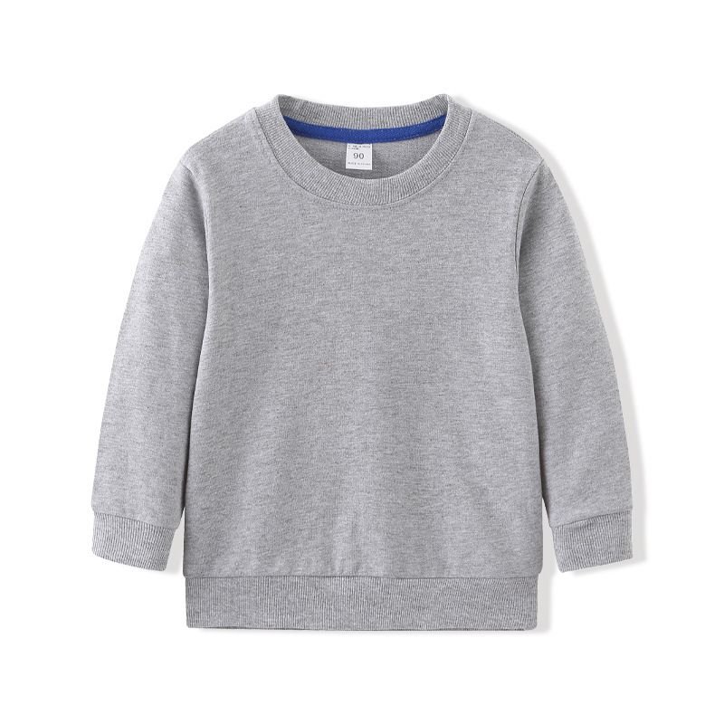 Custom Logo Kid Casual Solid Color Round Neck Sweatshirts