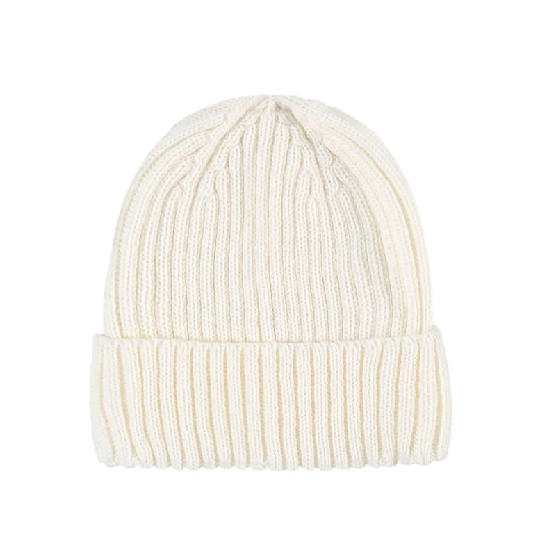 Autumn Winter Simple Solid Color Warm Knitted Wool Parent Hat