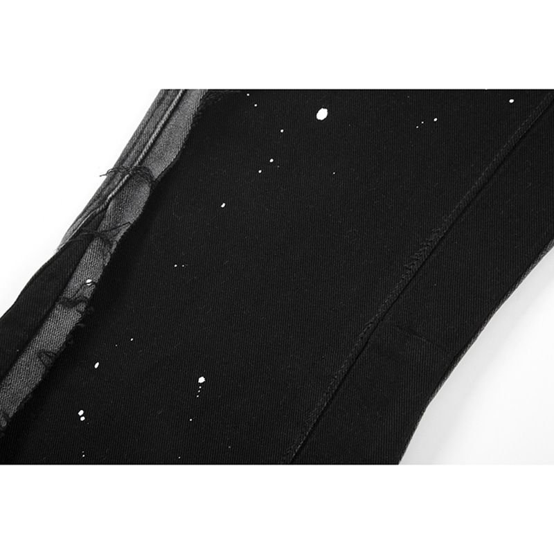 Men Fashion Casual Vintage Street Tide Stitching Jeans