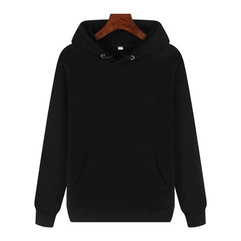 Unisex Solid Color Long Sleeve Basic Hoodie Custom